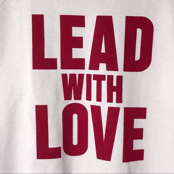 Rebecca Minkoff Lead with Love Lettering Sweatshirt Long Sleeve Crew Neck Top M - Picture 7 of 12